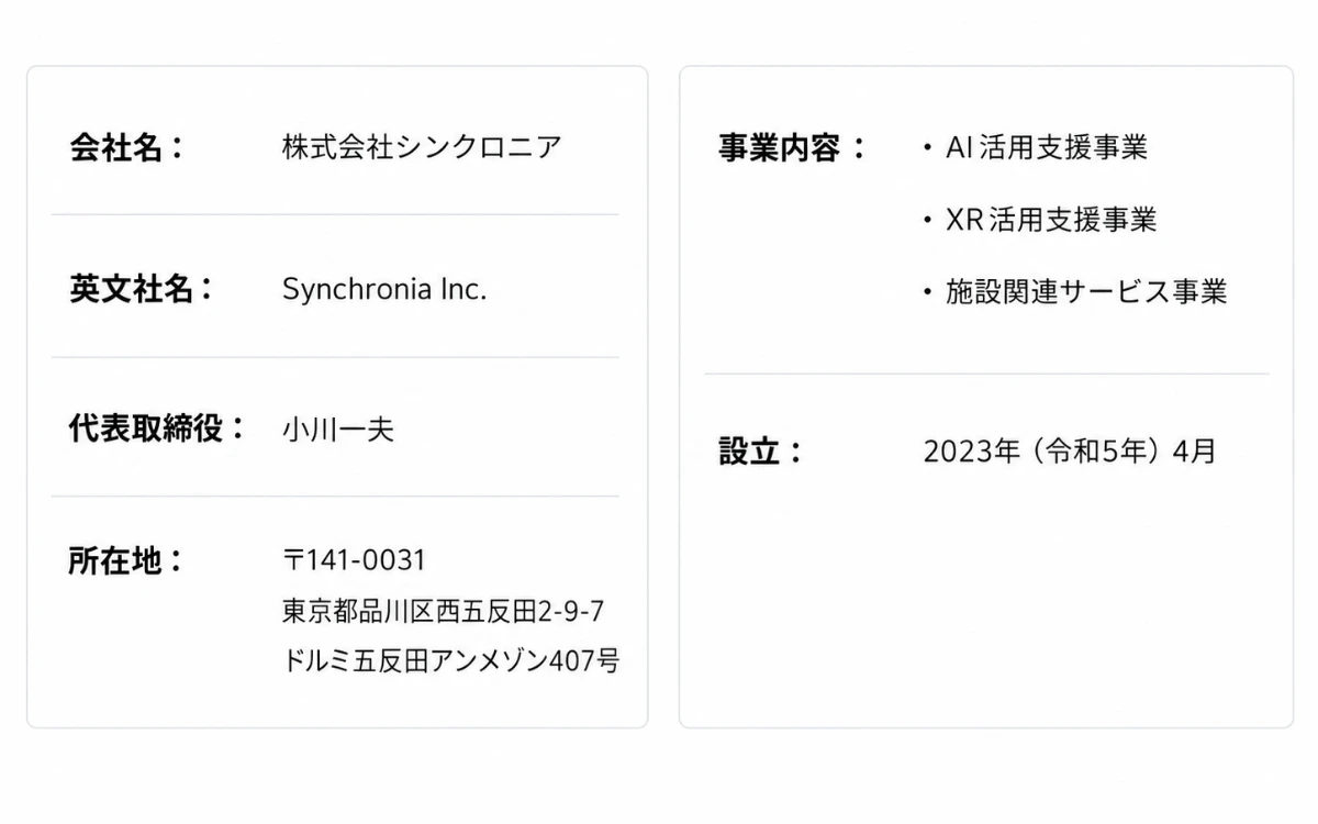 株式会社シンクロニア 会社概要